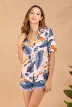 Load image into Gallery viewer, Women&#39;s summer Lapel print single breasted shirt