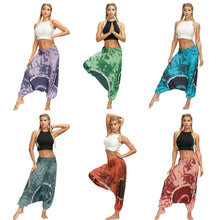 Load image into Gallery viewer, Tie dyed digital print women&#39;s casual pants sports yoga crotch pants slacks