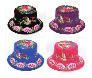 New Embroidered Sun Hat Full Embroidered National Wind Lady Round Hat