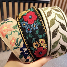 Load image into Gallery viewer, Ethnic Style Retro Embroidery Flowers Small Fresh and Wide-sided Headband