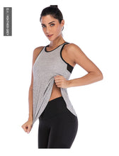 Load image into Gallery viewer, Sports vest split mesh breathable yoga clothing fast drying moisture absorption yoga vest for women