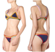 Load image into Gallery viewer, Hand Hook New Swimwear Ladies Knitted Bikini Sexy Split Swimsuit