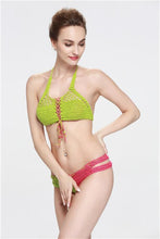 Load image into Gallery viewer, Contrasting Classic Hand Hook Wool Split Women&#39;s Bikini