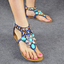 Load image into Gallery viewer, Ethnic Style Women Summer Bohemian Stone Bead Flat Sandals