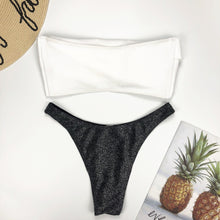 Load image into Gallery viewer, 3 Colors Split Swimsuit Flashing Irregular Bikini Sexy Stitching