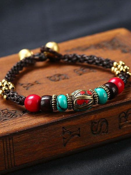 New Boho Ethnic Style Jewelry Nepal Bracelet Retro Creative DIY Wax Rope Woven Jewelry