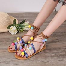 Load image into Gallery viewer, Bohemian Flat Bottom Non-slip Versatile Sandals with Large Size Retro Sandals
