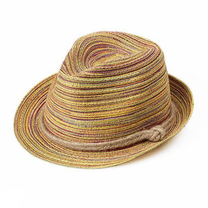 Summer Travel Sunscreen Beach Parent-child Straw Hat Rainbow Sun Hat Roll Cap