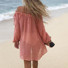 Load image into Gallery viewer, Holiday Style Beach Skirt Sunscreen Blouse Top