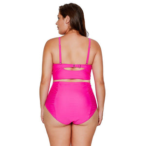 Bikini Triangle Split High Waist Large Size Swimsuit