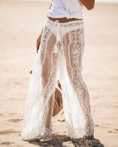 Sexy High-waist Lace Openwork Perspective Pants