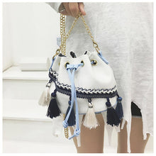 Load image into Gallery viewer, National Wind Mini Diagonal Canvas Bucket Bag