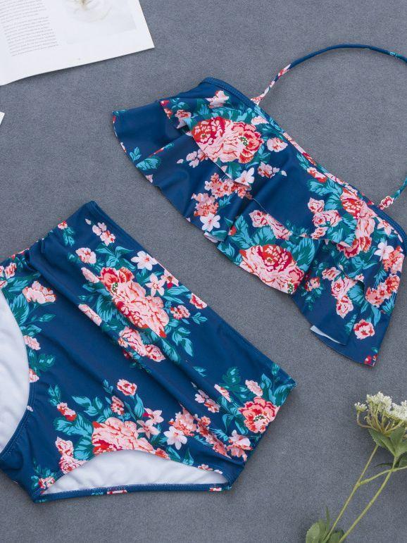 High Waist Bathing Suit Plus Size Swimwear Push Up Bikini Set Vintage Beach Wear