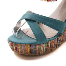 Load image into Gallery viewer, Bohemian Wedge Beaded Large Sandals