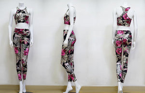 Printed Vest Trousers Sports Yoga Pants Fitness Leggings