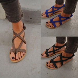 Roman sandals flat with toe sandals round head female