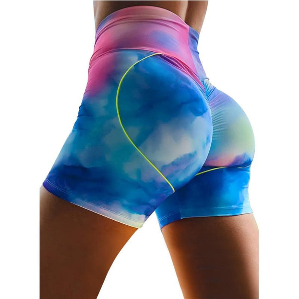 Printed Yoga Pants Sweatpants Fitness Pants Women Stretch Tight Running High Waist Tie Yoga Shorts