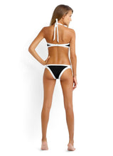 Load image into Gallery viewer, Black and White Color Matching Split Bikini