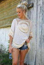 Load image into Gallery viewer, Bohemian Stitching Openwork Hook Beach Blouse