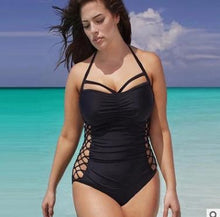 Load image into Gallery viewer, Women&#39;s Plus Size Cross Lace Up Swimsuit