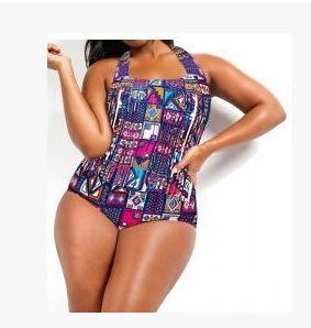Sexy Fringed Halter Plus Size Swimsuit