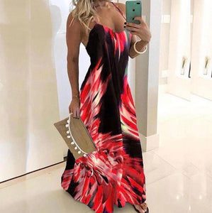 Slim Fit Printed Camisole Long Dress
