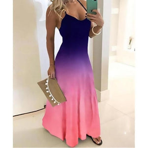 Slim Fit Printed Camisole Long Dress