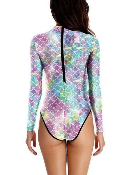 Mermaid Print One Piece Swimsuit