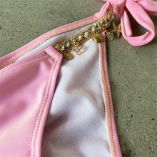 Load image into Gallery viewer, Cross Hanging Jewellery Bikini Bandage Split Swimsuit
