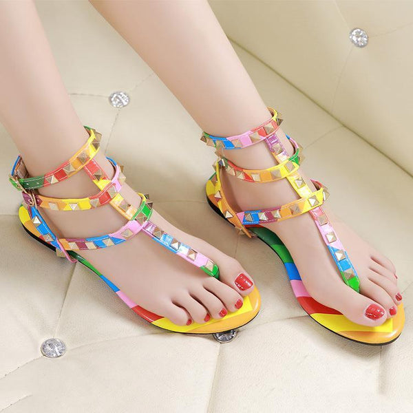 Colorful Flat Heel Beach Shoes For Women