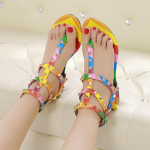 Load image into Gallery viewer, Colorful Flat Heel Beach Shoes For Women