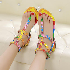 Colorful Flat Heel Beach Shoes For Women