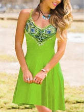 Load image into Gallery viewer, Summer New Sling Print Mini Dress
