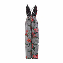 Load image into Gallery viewer, Sexy Spaghetti Strap Print Wide Leg Pants Jumpsuit Rompers