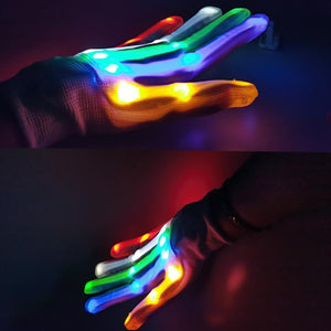 Christmas Eve hand bone gloves led colorful gloves