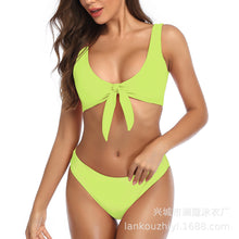 Load image into Gallery viewer, bikini lady sexy print triangle split swimsuit