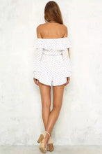 Load image into Gallery viewer, Polka Dot Off Shoulder Long Sleeve Jumpsuit Rompers