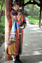 Load image into Gallery viewer, Boho Winter Patchwork Lamb Cashmere Thick Long Cotton Coat