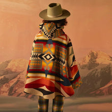 Load image into Gallery viewer, Long-sleeved hooded coat printed woolen coat