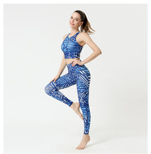 Load image into Gallery viewer, 2 Pcs Suit Yoga Suit Women&#39;s Print Yoga Tights Back Sports Bra Fitness Suit