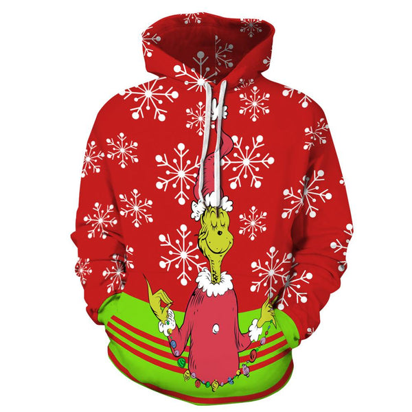 Santa Claus Digital Stamp Couples Wear Cap Suitwear Autumn Long-sleeved Baseball