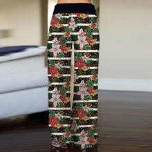 Load image into Gallery viewer, Stripe Fashion Woman Digital Printing Loose casual Flower pattern pants wide leg yoga pants 678
