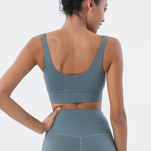 Deep V Beauty Back Sports Underwear Shockproof Gathering Yoga Bra Fitness Vest