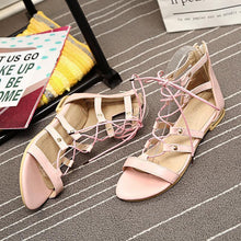 Load image into Gallery viewer, 2018 Summer Open Toe Cross Strap Flat Sandals