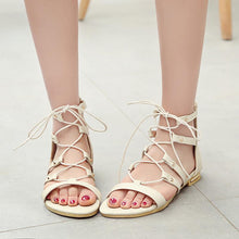 Load image into Gallery viewer, 2018 Summer Open Toe Cross Strap Flat Sandals