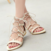 Load image into Gallery viewer, 2018 Summer Open Toe Cross Strap Flat Sandals