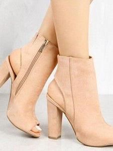 Solid Color Thick Heel Women Shoes