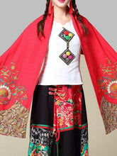 Load image into Gallery viewer, Ethnic Cotton and Linen Wild Long Embroidery Flower Shawl Scarf