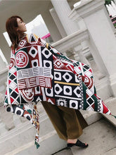 Load image into Gallery viewer, Ethnic Autumn Bohemian Long Geometric Print Scarf