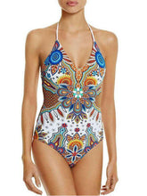 Load image into Gallery viewer, Siamese Print Gathered Multi-Rope Backless Sexy Swimwear